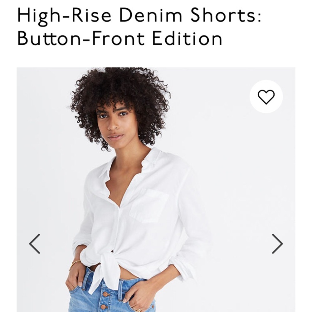 🔥SOLD🔥Madewell High-Rise denim Jean Shorts button front - Picture 2 of 8
